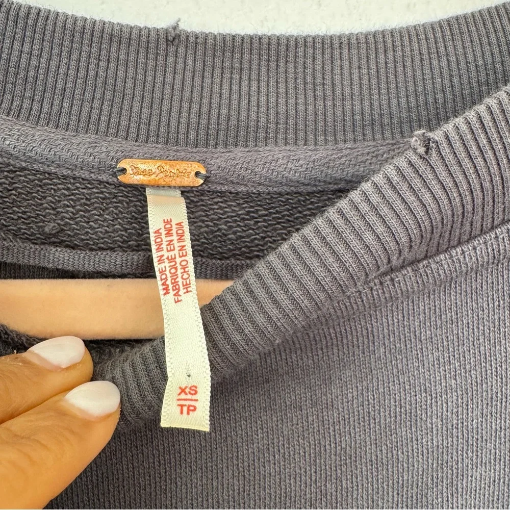 NWT Free People Eleonor Layered Oversized Boho Gray Sweatshirt Minidress - Picture 10 of 15